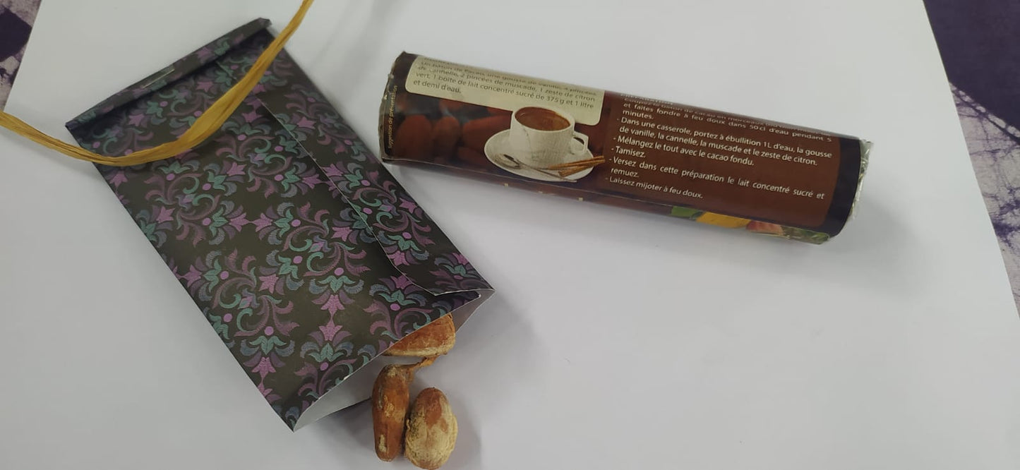 Mon Jardin Tropical- Coffret chocolat cacao gourmand - 5 Graines de cacaoyer à semer de Guadeloupe et un bâton de Kako 100g /Pure pâte chocolat-Arbre à chocolat
