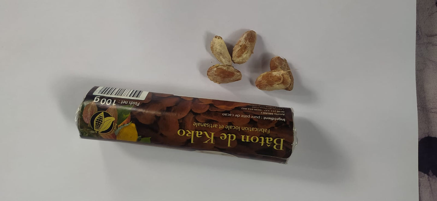 Mon Jardin Tropical- Coffret chocolat cacao gourmand - 5 Graines de cacaoyer à semer de Guadeloupe et un bâton de Kako 100g /Pure pâte chocolat-Arbre à chocolat